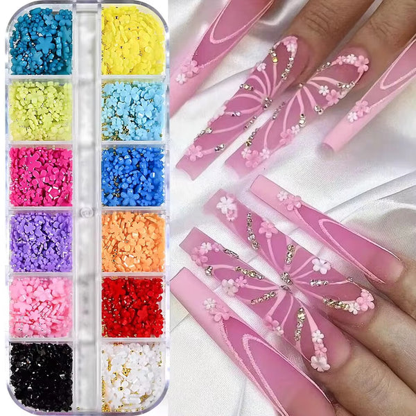 3-D Spring Flowers w/caviar beads