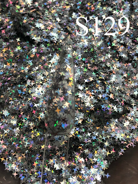 Glitter S129 Stars (Galaxy Holographic)