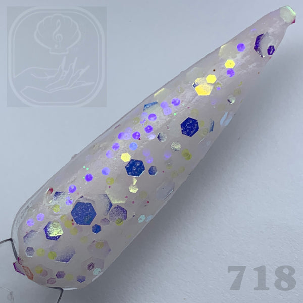 Mermaid White GLOW Glitter Acrylic 718