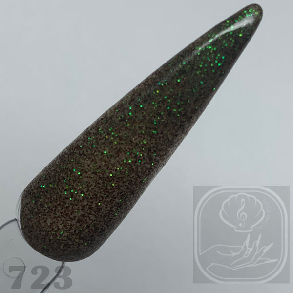 GLOW Dark Green glitter Acrylic 723