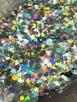 Glitter S132 Chunky Hearts & Stars - Holographic