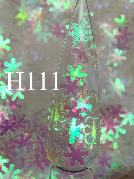 Glitter H111 Snowflakes Iridescent