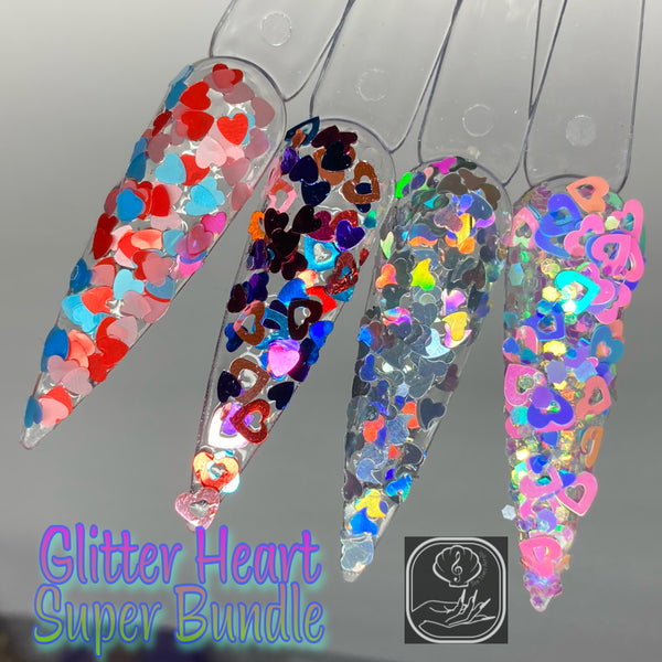 Glitter Heart Nail Art Bundle