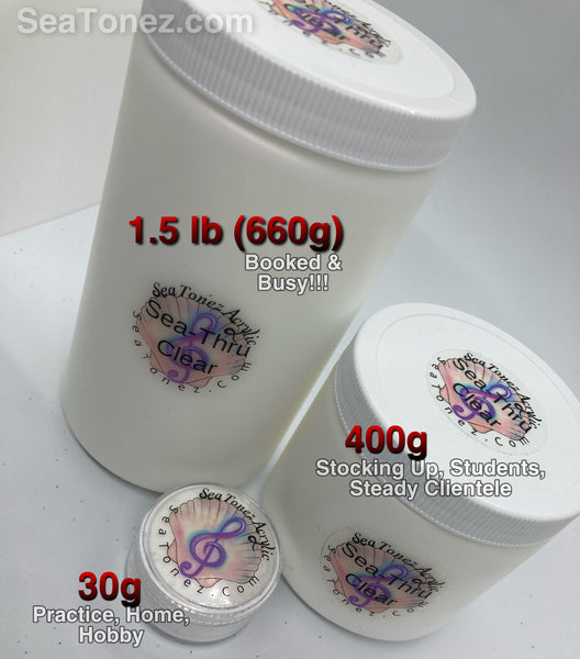 (1) Sea-Thru (Super Clear Acrylic Powder-All Sizes)