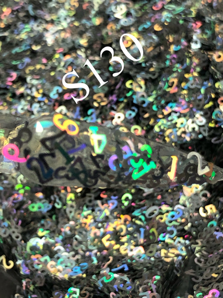 Glitter S130 Numbers (Holographic)