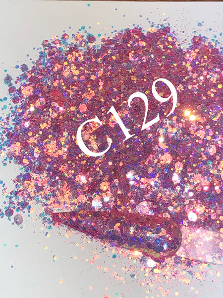 Glitter C129 Chunky Pink Iridescent