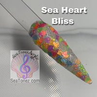 Sea Heart Bliss Vday Glitter Acrylic
